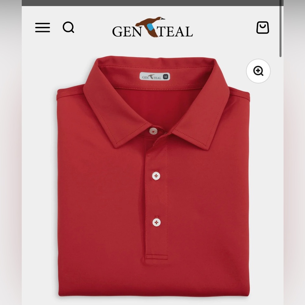 BRAND NEW 🔥 Gen Teal Solid Performance Mens Polo